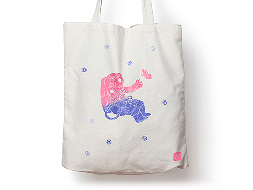 Hand-printed totebags